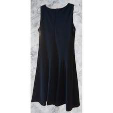 Plaza South Womens Black Sleeveless Drop Waist Shift Dress Size 10 02-45352