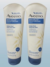 AVEENO SKIN RELIEF MOISTURIZING LOTION HELPS HEAL VERY DRY SKIN 8 OZ - LOT OF 2