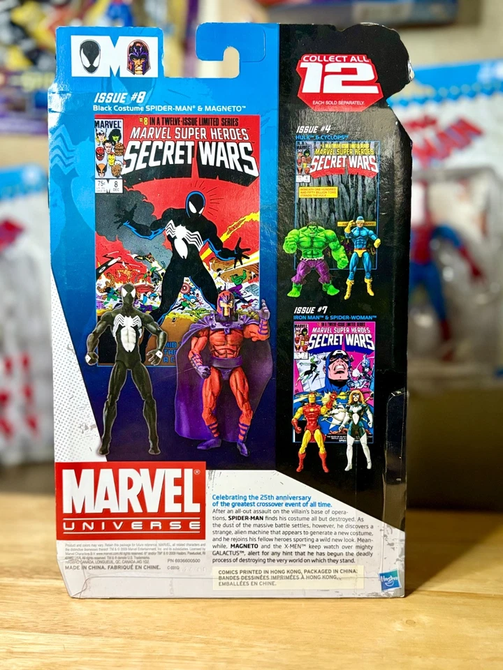 Paquetes de cómics Marvel Universe Secret Wars # 8 traje negro Magneto Spider-Man 2009 Foto 3 de 4