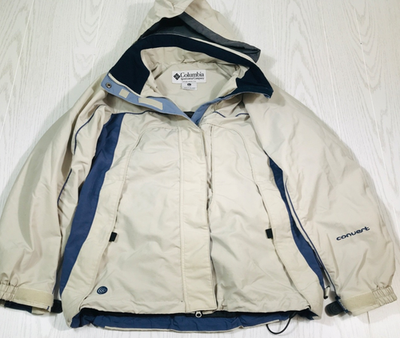 ジャケット・アウター 90s columbia convert jacket Vintage Columbia Convert Jacket Womens L Beige Lined Hooded Full