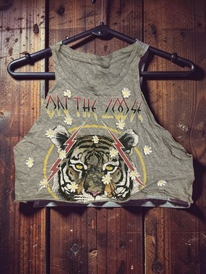 Tiger motif big arm hole muscle tank top, Women's Fashion, Tops, Sleeveless on