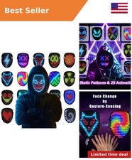 LED Light Up Mask with Gesture Sensing, Kids Toys Gifts for Boys