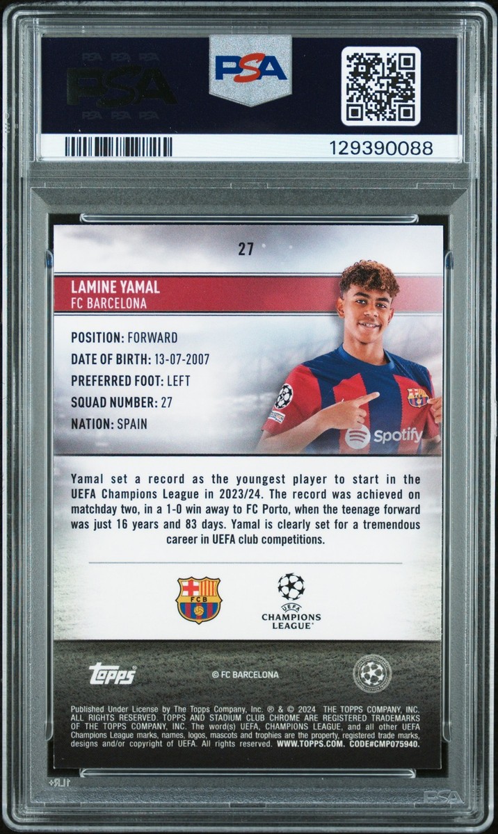 2023-24 Topps Stadium Club Chrome Ucl - Lamine Yamal #27 (RC) for