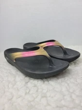 OOFOS OOlala Luxe Sandals Womens Size 6 Rose Gold Recovery Comfort Support