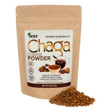 Sayan Siberian Pure Raw Coarse Chaga Powder 4 Oz / 113g   Premium Wild Forest...