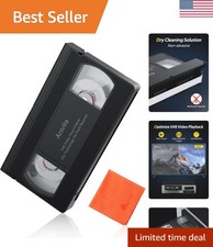 VHS/VCR Head Cleaner Tape - Non-Abrasive Microfiber for Optimal Playback