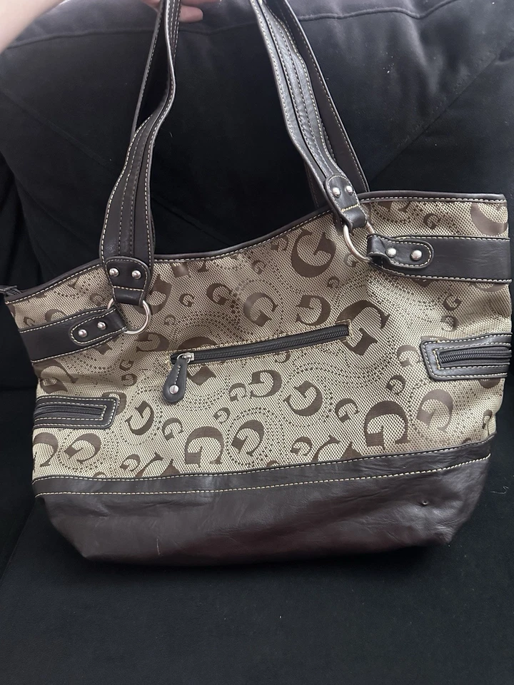 GUESS Grande Marrón Estilo Y2K Bolso de Mano Tachonado Cartera Bolso de Hombro Foto 3 de 4