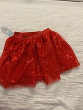 Cat  Jack Red Tulle Skirt with Sparkly Fireworks Pattern for Kids Size 8 NWT