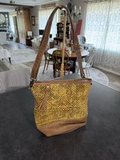 Myra Bags Crossbody Leather Canvas And Rug Bag Purse Cozy Western Wear