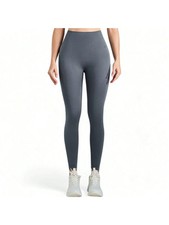 Women's High Waist Seamless Ribbed Leggings With Stretch Fit