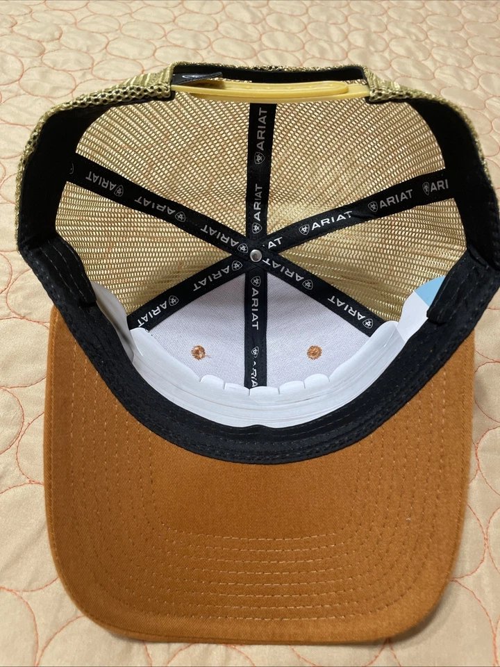 Boné masculino Ariat B-Fit escudo logotipo malha traseira Snapback - Imagem 4 de 4