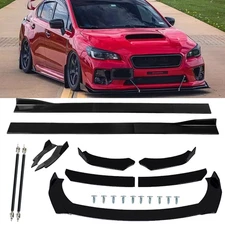 For Subaru WRX STI 15-21 Front Bumper Lip Spoiler Splitter Gloss Black Body Kits
