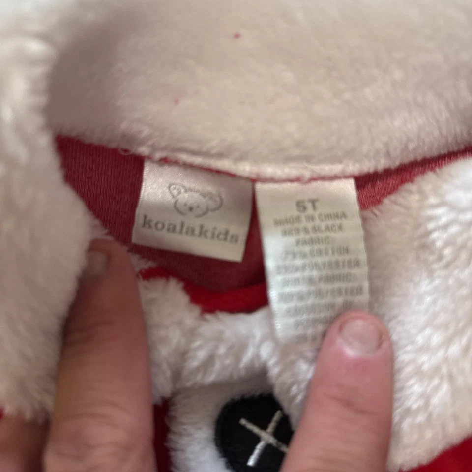 Disfraz de traje de Papá Noel rojo para niño pequeño con chaqueta y pantalón de terciopelo 5T Foto 4 de 4