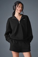 New Accolade 1/4 Zip Pullover- Black, Unisex Fast Shipping  Authentic 
