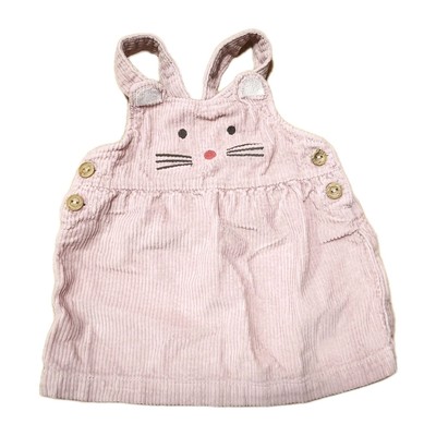 Latzkleid Gr. 62 Lupilu Cord rosa m. gesticktem Katzengesucht & Ohren sehr gut