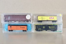 ATLAS MINITRIX N GAUGE RAKE of 4 AT&SF EL CAPITAN SWIFT BOX CAR HOPPER WAGON on