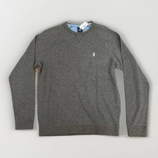 Johnnie-O Scholes Men  s Size M Crewneck Sweater Charcoal Long Sleeve Lightweight