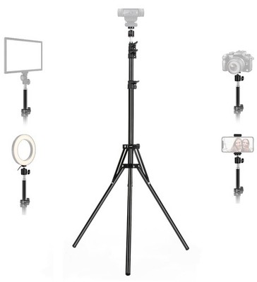 63 Inch Webcam Tripod Aluminum Lightweight Adjustable Stand for Cameras Phones