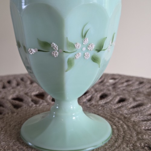Vintage Westmoreland Sea Foam Green Milk Glass Lidded Candy Dish Signed 8"/READ - Picture 6 of 17