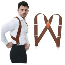 Suspenders for Men Heavy Duty Belt 2"/Brown