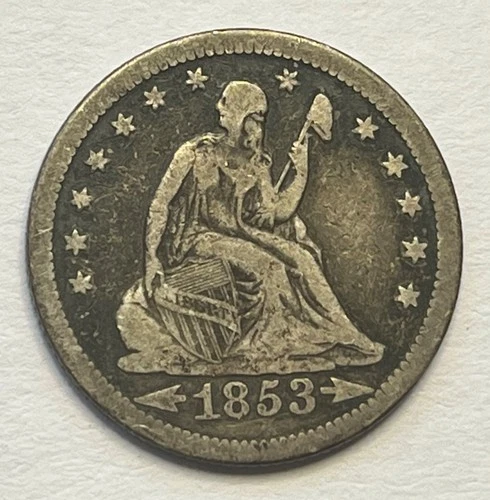 1853-O Arrows and Rays Seated Liberty Quarter - Better Date 25C; W039