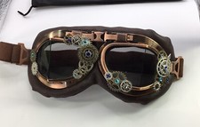 Evomosa Red Baron Goggles MX ATV Racing Vintage Look Steampunk Goggles With Case