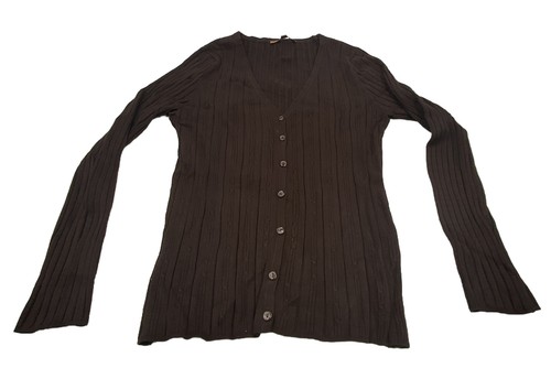 Belldini braun gerippter Strickpullover Pullover Shirt Top Größe Medium gebraucht