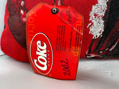 Vintage Coca-Cola Coke Bottle Bubbles Retro Red Tapestry Throw Pillow 15” x 15” - Picture 3 of 6