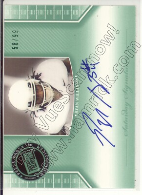 ryan williams rookie draft auto autograph virginia va tech hokies college #/99