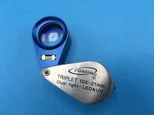 Triplet 10x, 21mm Optical Loupe (LED + UV) by Igaging 36-LUV10