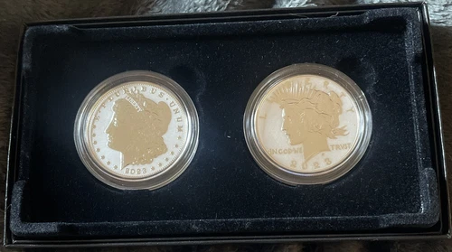 2023-S Morgan and Peace Dollar Reverse Proof Two-Coin Set Product 23XS OGP COA