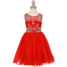 RED Size 4 Flower Girl Dress Birthday Bridesmaid Recital Party Special Occasions