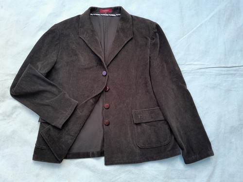 Burberry London corduroy Blazer Womens 16 Brown Cotton Made in Spain EU 52 - Picture 6 of 22