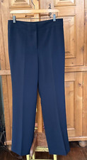 Talbots Navy Blue Polyester Travel Pants Front Zip Lined 8P