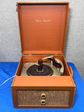 Vintage Antique Portable Record Player Suitcase Gramophone