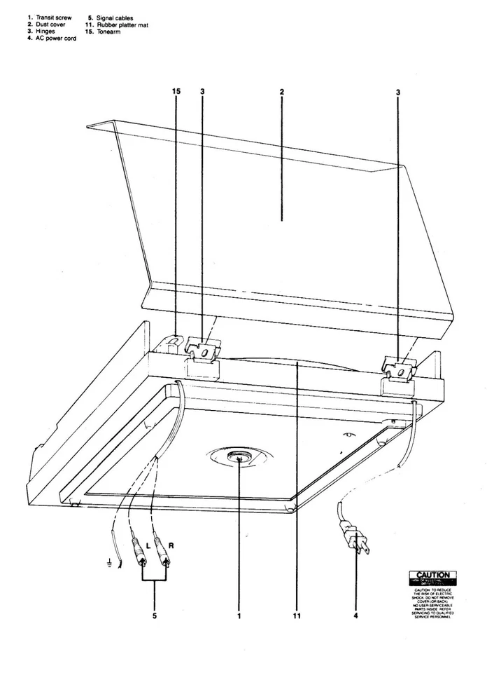 Manual de instrucciones del propietario del tocadiscos se adapta a NAD 5120 transmisión por correa semiautomática Foto 3 de 4