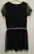 Mädchen Sommer Kleid schwarz mit Tüll kurzarm GR.170/176  NEU mit Etikett