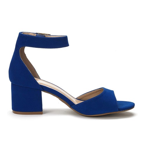 Women Ankle Strap Open Toe Low Chunky Block Heel Sandals Dress Wedding Sandals - Picture 56 of 77