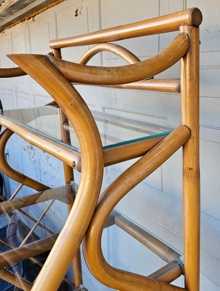 Librería de ratán tejida de mimbre yute estantes estantes estantería de exhibición estantería Foto 4 de 4