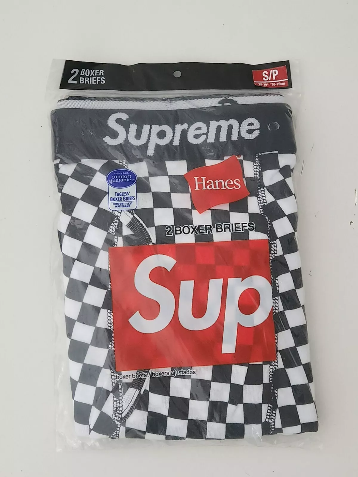 Boxer à carreaux SS18 Supreme Hanes (lot de 2) S petit neuf sous vêtement damier