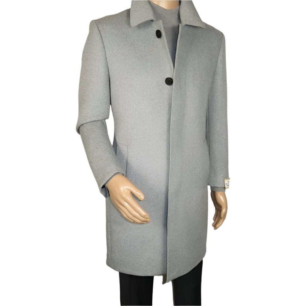 Мужское зимнее пальто CASILA Turkey Top из смеси шерсти и кашемира 403230-23 серебристого цвета