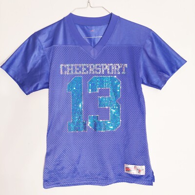 SOFEE Girls Sequin Cheer Sport Purple Pullover Shirt, Shirt Sleeve,  Football 