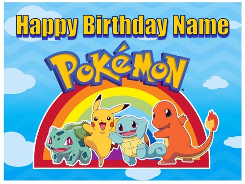 EDIBLE CAKE TOPPER POKEMON ICING SUGAR SHEET IMAGE PHOTO PARTY DECORATION - Picture 5 of 7