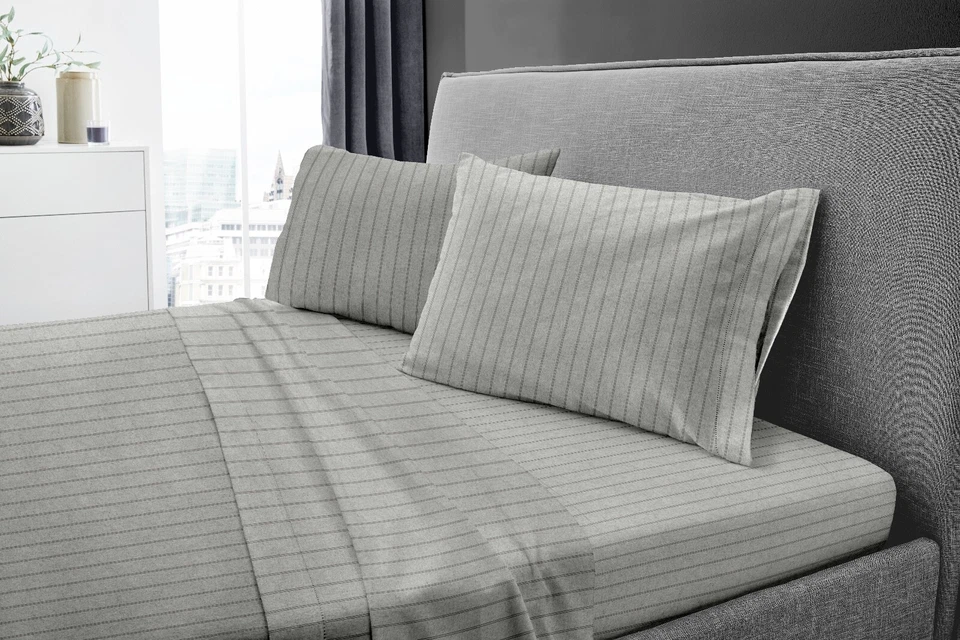 Juego de sábanas y fundas de almohada de algodón de franela alemana Dormisette de lujo de 6 onzas, 4 piezas Foto 3 de 4