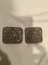 VINTAGE SHOE BUCKLE CLIPS CUT STEEL GORGEOUS