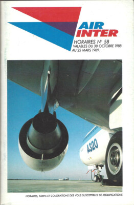 Air Inter system timetable 10/30/88 [2041] Buy 4+ save 25%