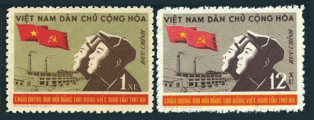 Viet Nam 137-138,hinged.Michel 142-143. 3rd Communist Party Congress,1960.