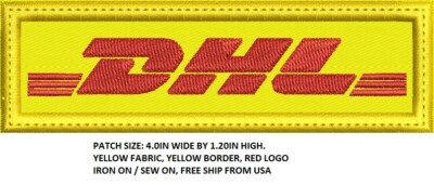 DHL EMBROIDERED PATCH, IRON ON / SEW ON