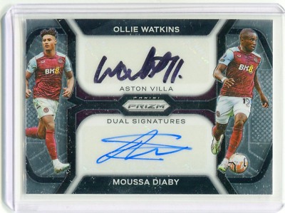その他 Moussa Diaby & Ollie Watkins auto 06/10 2023-24 Panini Prizm Premier League - Dual Signatures Ollie