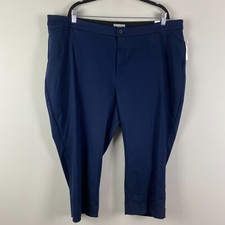 Catherines The Universal Capri Pant Size 26WP Navy Blue Stretch Straight Leg